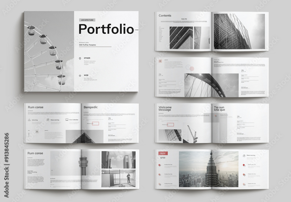 Architecture Portfolio Stock Template | Adobe Stock