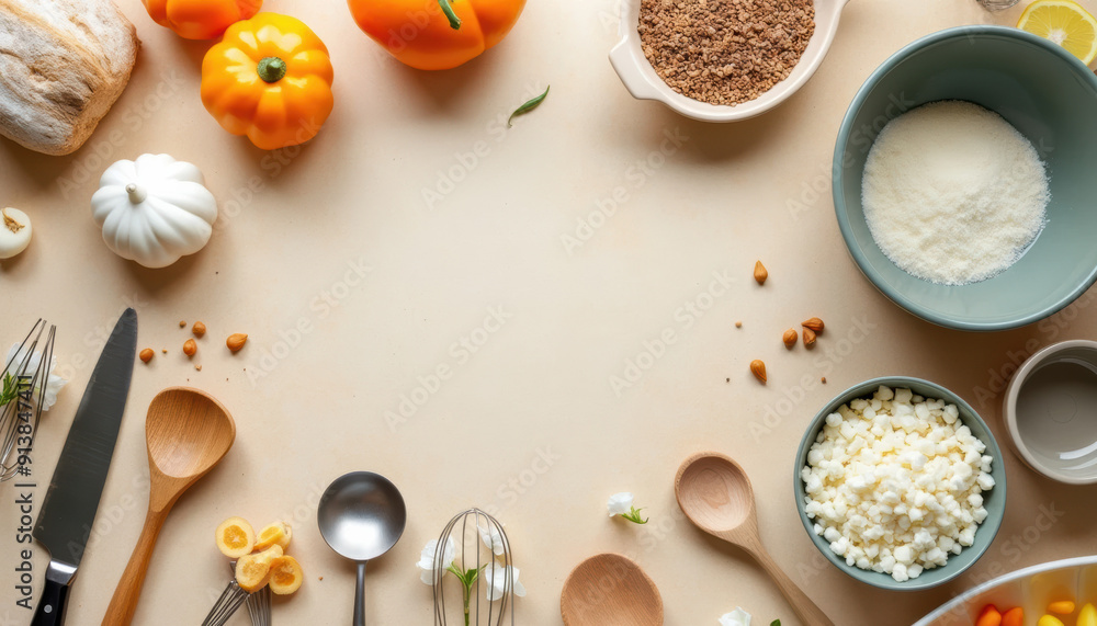 Food Ingredients Layout with Copy Space for Recipe or Blog Post Food Ingredients Layout with Copy Space for Recipe or Blog Post