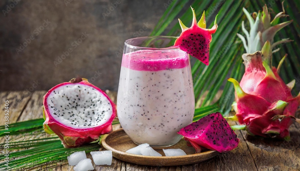 Exotic Dragon Fruit Smoothie with Coconut Milk Exotic Dragon Fruit Smoothie with Coconut Milk