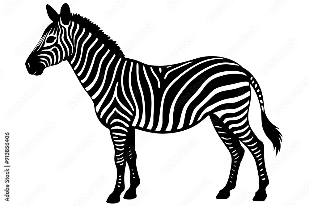Fototapeta premium zebra vector, zebra icon, silhouette of zebra croosing vector illustration