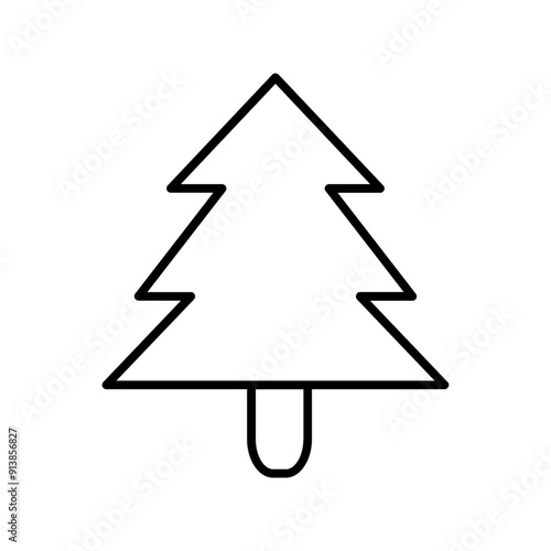 pine tree, Christmas and New Year Line Icon