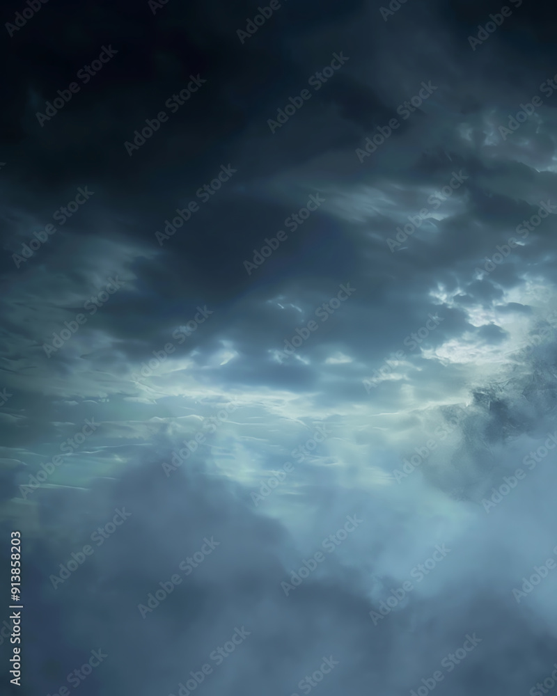 Eerie dark blue night sky, depicting to terrify and horror scene or nightmare Eerie dark blue night sky, depicting to terrify and horror scene or nightmare