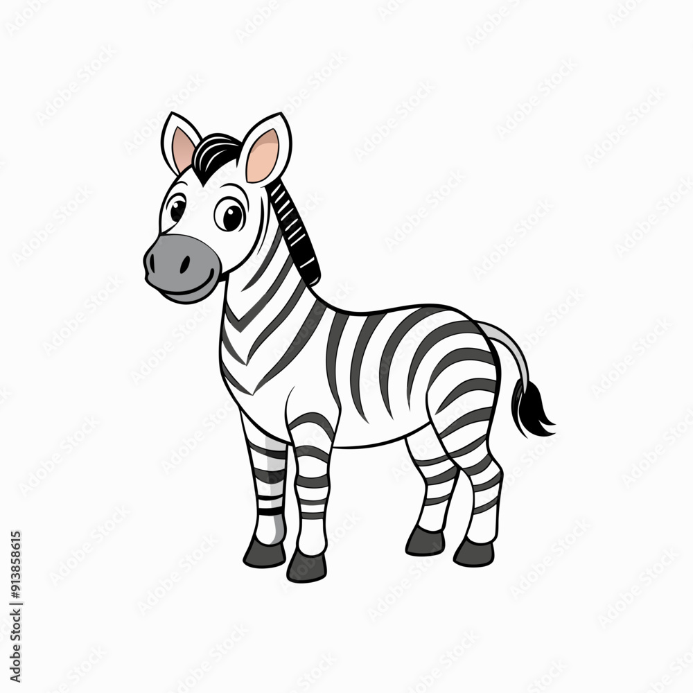 Zebra Vector Illustration - Cartoon, Clipart, Line Art Design Zebra Vector Illustration - Cartoon, Clipart, Line Art Design
