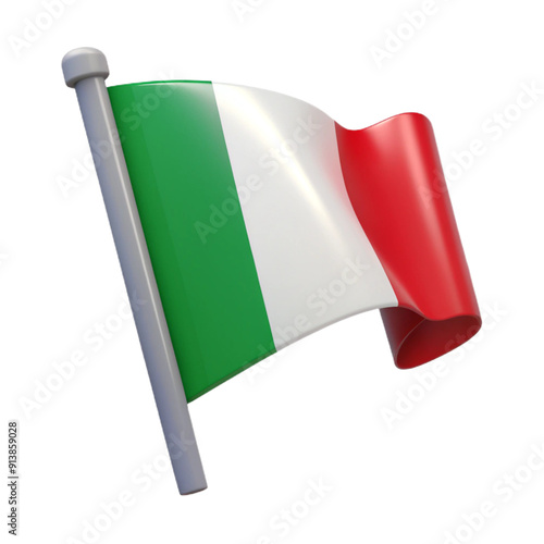 Italy Flag 3d cartoon style illustration