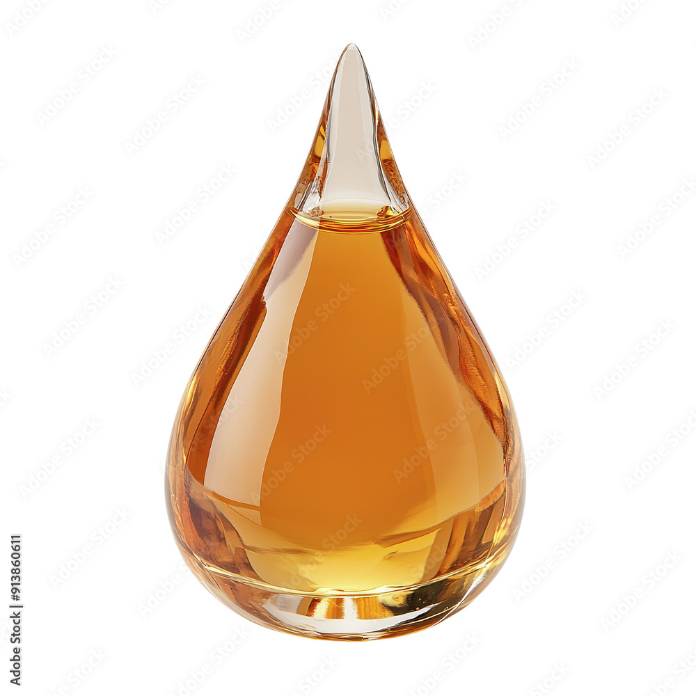 A close-up view of a transparent glass droplet containing a golden liquid, ideal for highlighting fluidity and elegance. A close-up view of a transparent glass droplet containing a golden liquid, ideal for highlighting fluidity and elegance.
