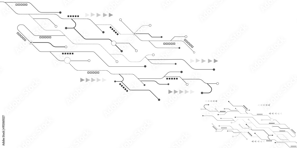 Vector Technology black circuit diagram concept. Abstract technology on white background. High-tech circuit board. Vector Technology black circuit diagram concept. Abstract technology on white background. High-tech circuit board.