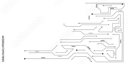 Circuit Board Technology Electronic Scheme Pattern, Abstract Background. Abstract technology on white background. High-tech circuit board.