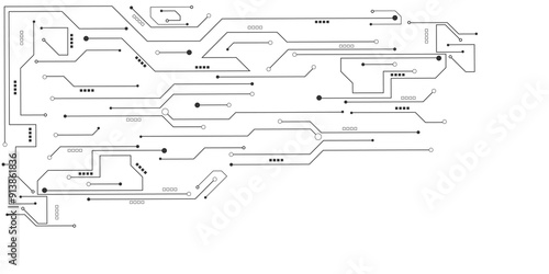 Vector abstract technology on white background, Abstract technology circuit diagram on white background.