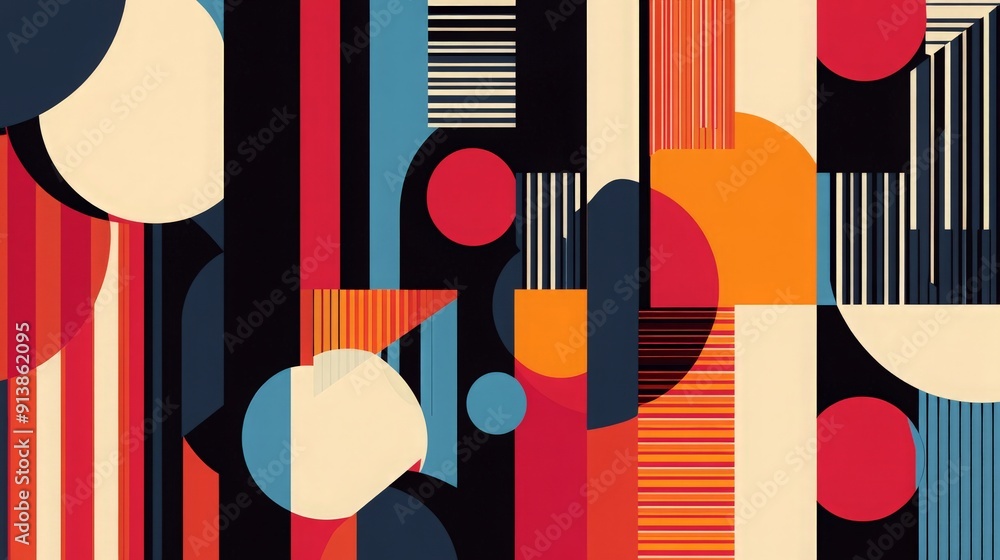 Abstract background composed of geometric shapes arranged in a visually stimulating pattern, using bold lines and contrasting colors for a striking effect Abstract background composed of geometric shapes arranged in a visually stimulating pattern, using bold lines and contrasting colors for a striking effect