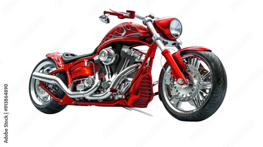 Red motorcycle on transparent background Red motorcycle on transparent background