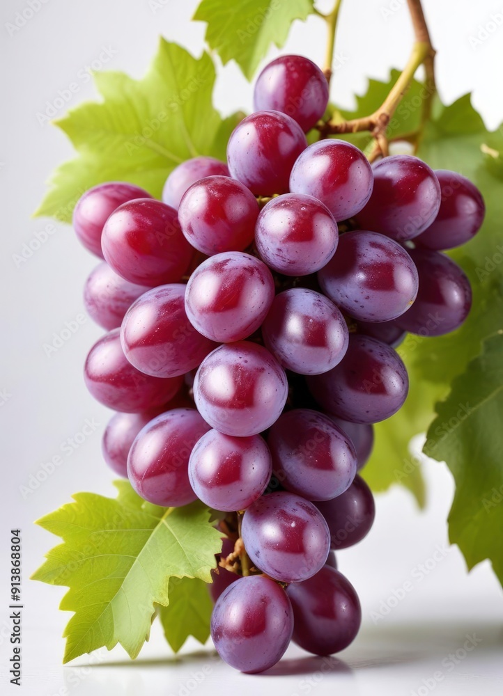 Fototapeta premium purple grape, isolated on white background, ai