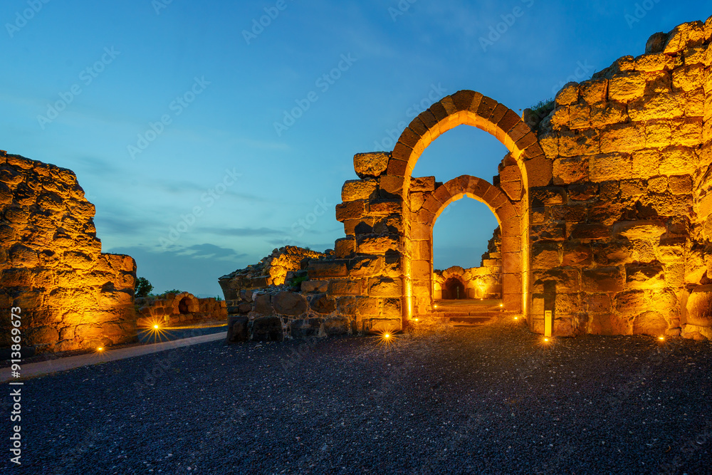 Evening view of the crusader Belvoir Fortress