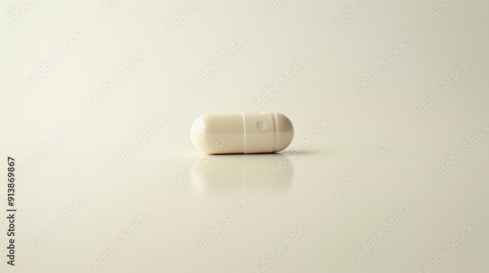 An isolated white pill rests on a pristine, reflective surface, creating a stark, minimalistic image evoking thoughts on health and medicine. An isolated white pill rests on a pristine, reflective surface, creating a stark, minimalistic image evoking thoughts on health and medicine.