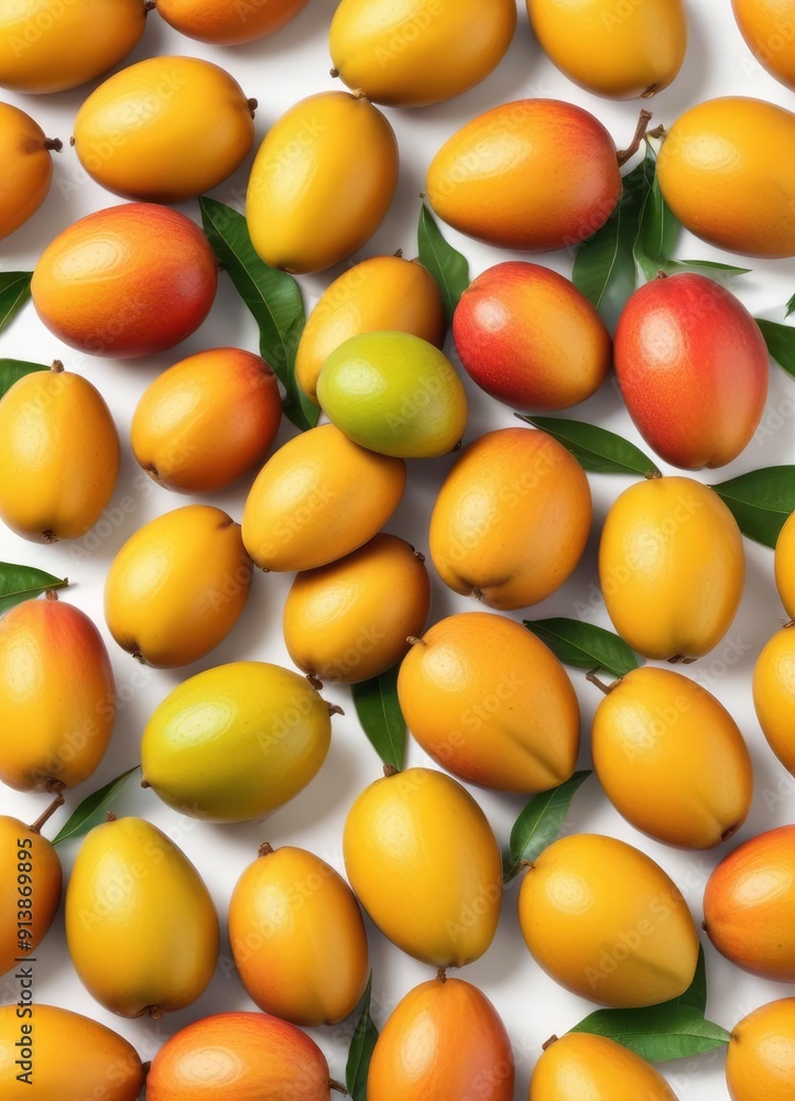 Mango isolated on white background, full depth of field, ai Mango isolated on white background, full depth of field, ai