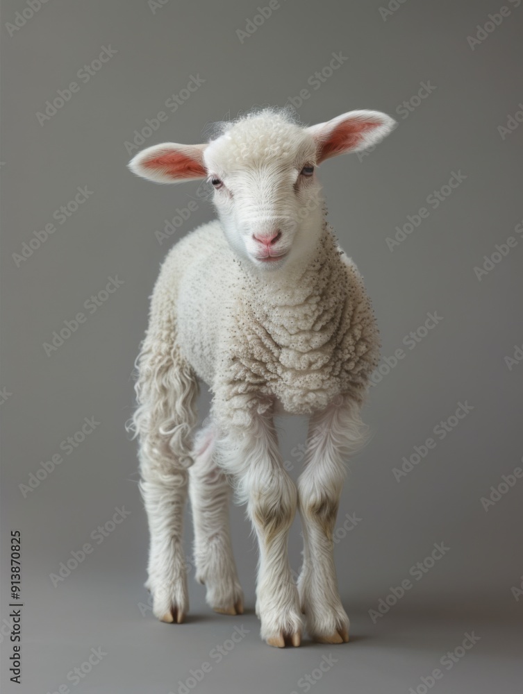 Albino sheep. Studio photography of an animal in white color. Albino sheep. Studio photography of an animal in white color.