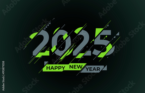 Happy New Year elegant design of colored 2025 logo numbers. Typography for 2025 save the date luxury designs and new year celebration invite. Vector illustration.