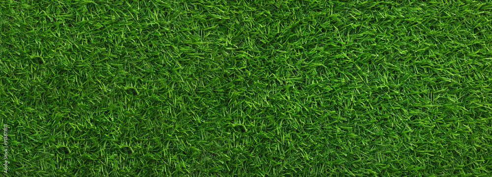 Obraz premium Green artificial grass as background, banner design