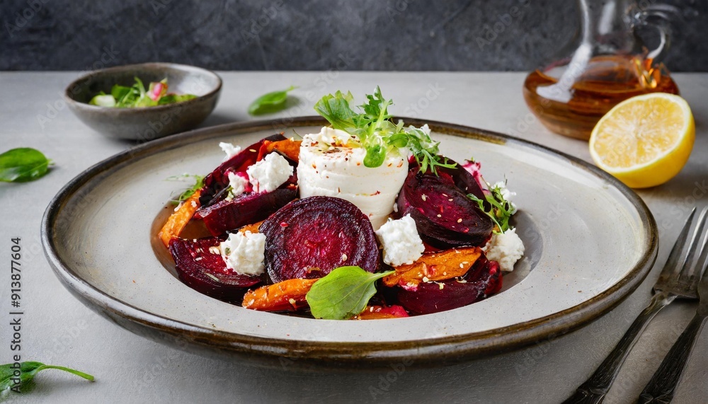 Sweet and Spicy Roasted Beet Salad with Goat Cheese Sweet and Spicy Roasted Beet Salad with Goat Cheese