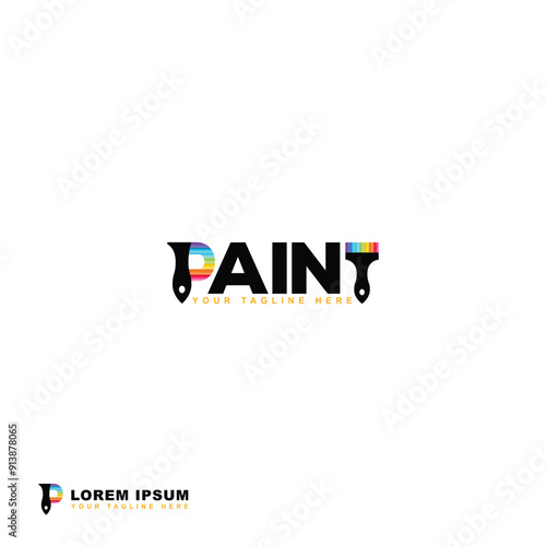 Paint logo design vector template