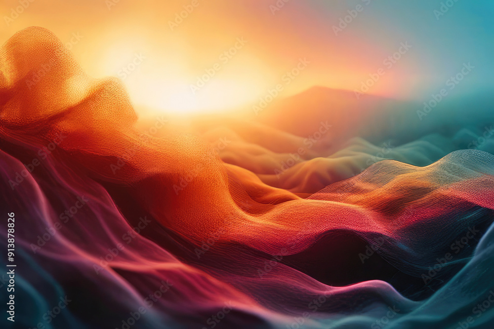 Obraz premium Abstract soft gradient wave background. Smooth colorful modern design.