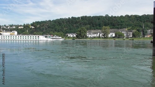 long hotel ship and a small classic passenger ship photo