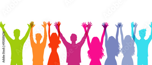 Human representing global unity and peace silhouette color filled vector Illustration icon