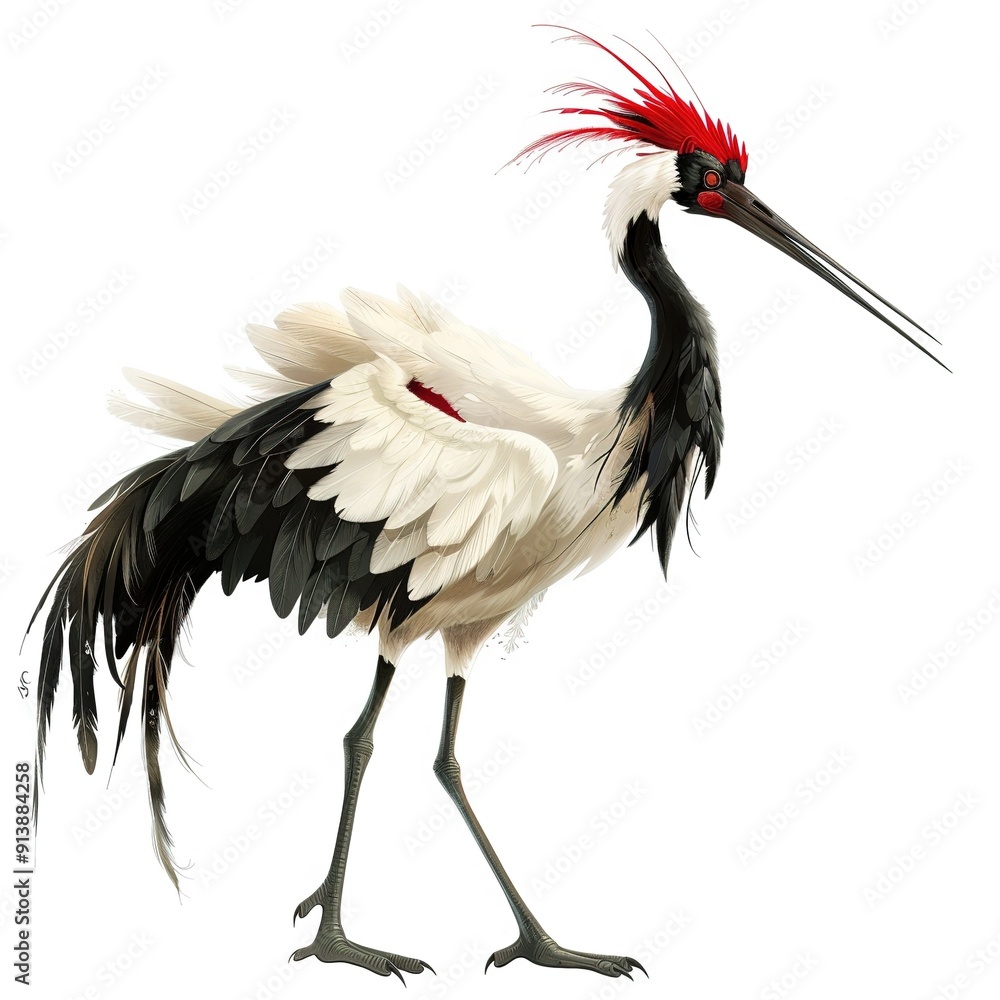 Crane devil fantasy animal cartoon isolated whitebackground 16:9 Crane devil fantasy animal cartoon isolated whitebackground 16:9
