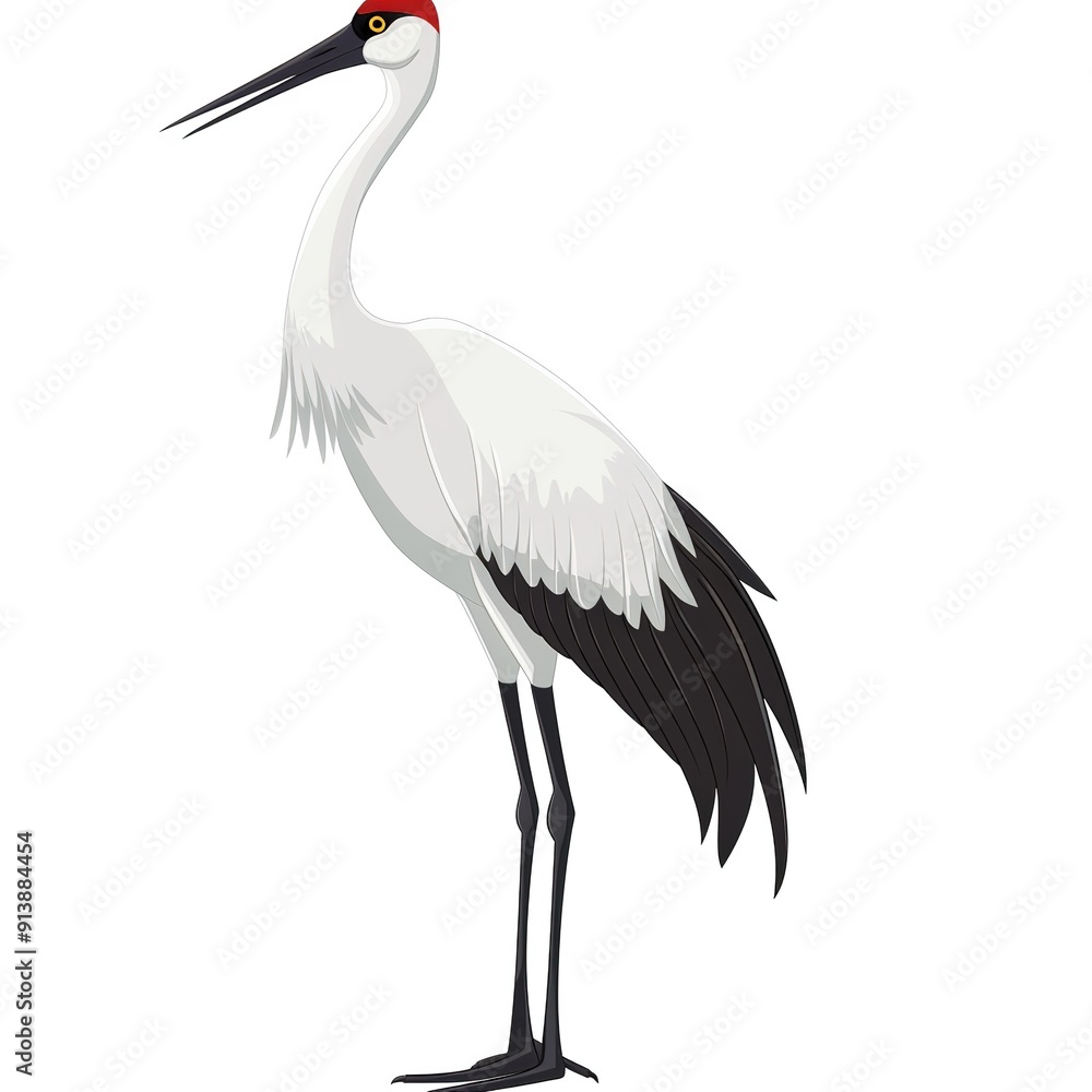 Crane Time element animal cartoon isolated whitebackground 16:9 Crane Time element animal cartoon isolated whitebackground 16:9