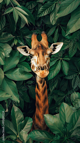 giraffe in the wild photo