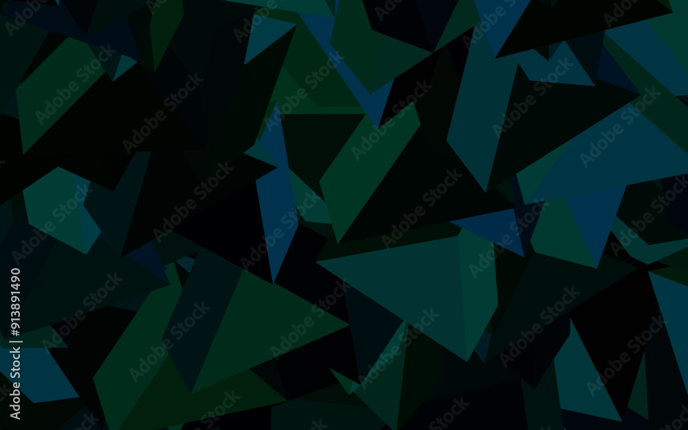 Fototapeta premium Dark Blue, Green vector backdrop with lines, triangles.