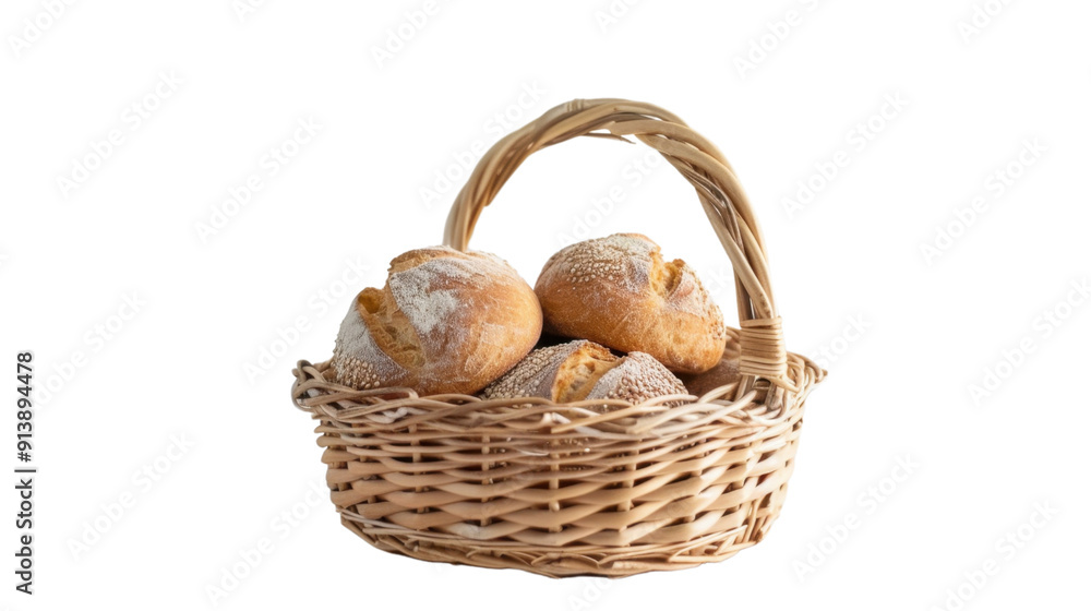 Basket with bread on transparent background
Basket with bread on transparent background