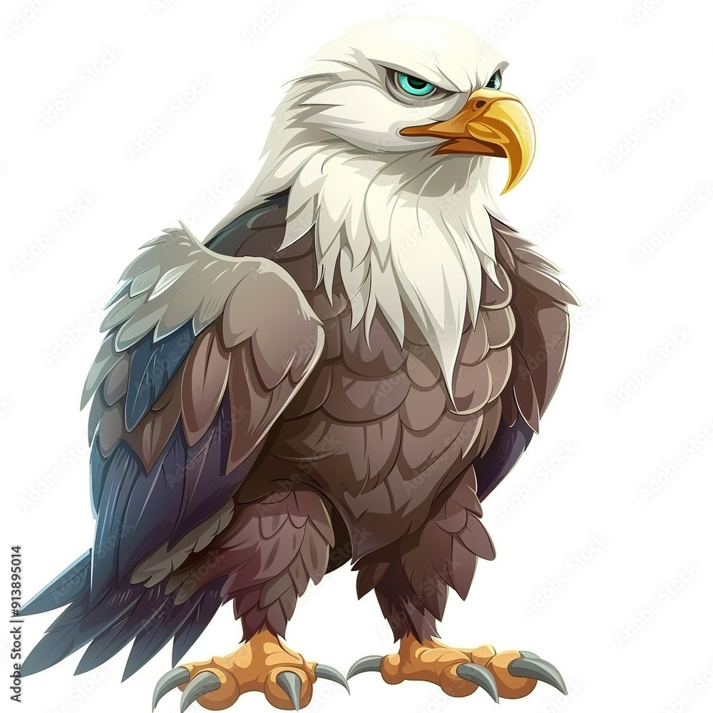 Fototapeta premium Eagle muscle fantasy animal cartoon isolated whitebackground 16:9