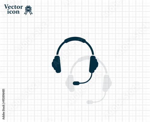 Dark colored vector icon with shadow on a light checkered background