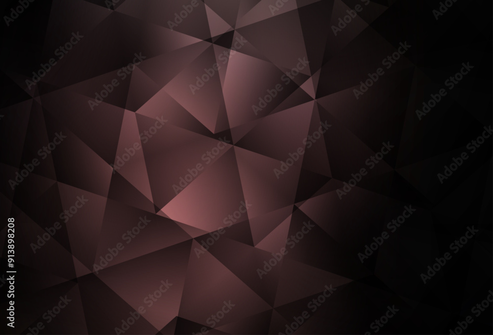 Obraz premium Dark Pink vector polygonal pattern.