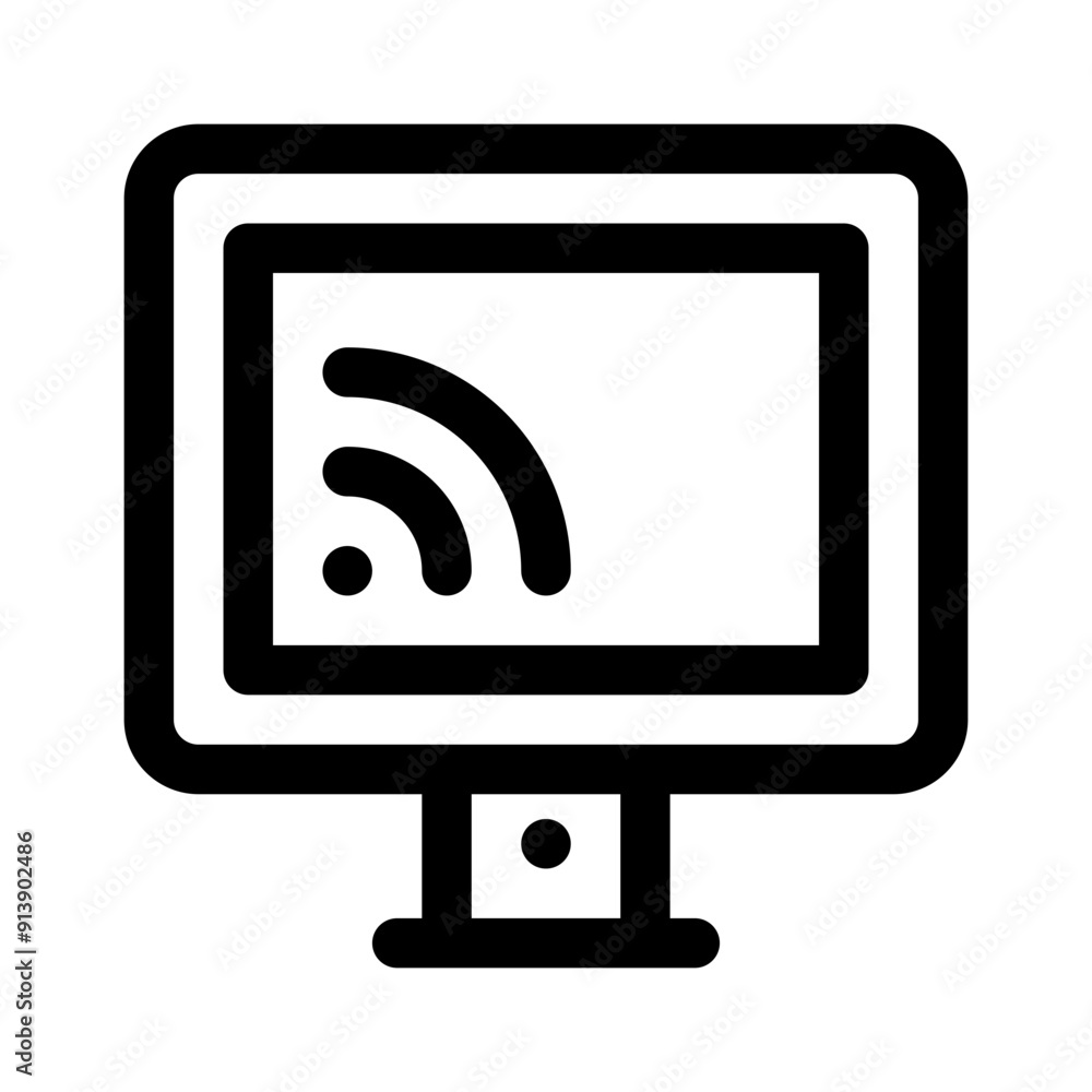 Smart Tv Line Icon. Single icon, line vector icon Smart Tv Line Icon. Single icon, line vector icon