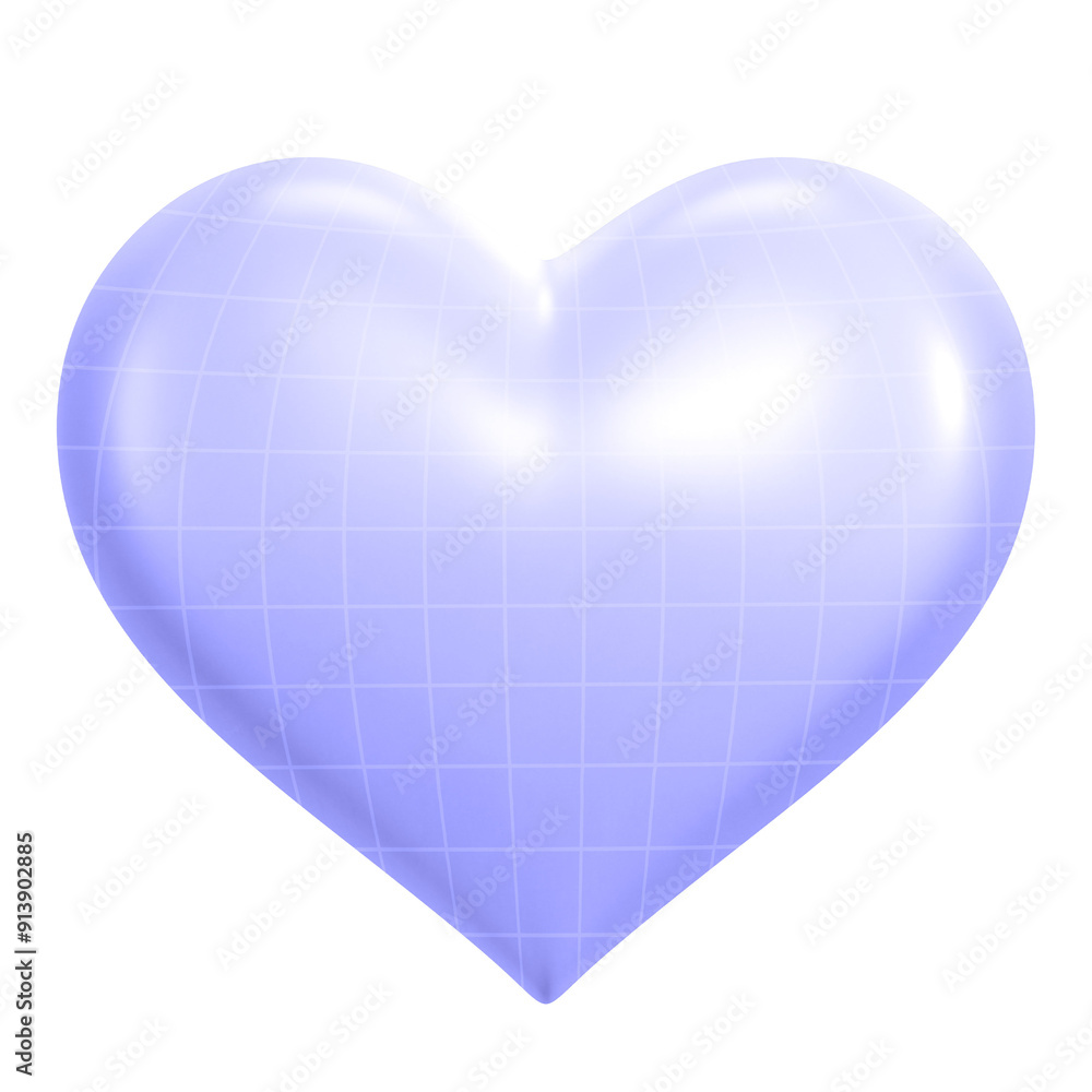Blue heart png sticker, 3D rendering, transparent background Blue heart png sticker, 3D rendering, transparent background