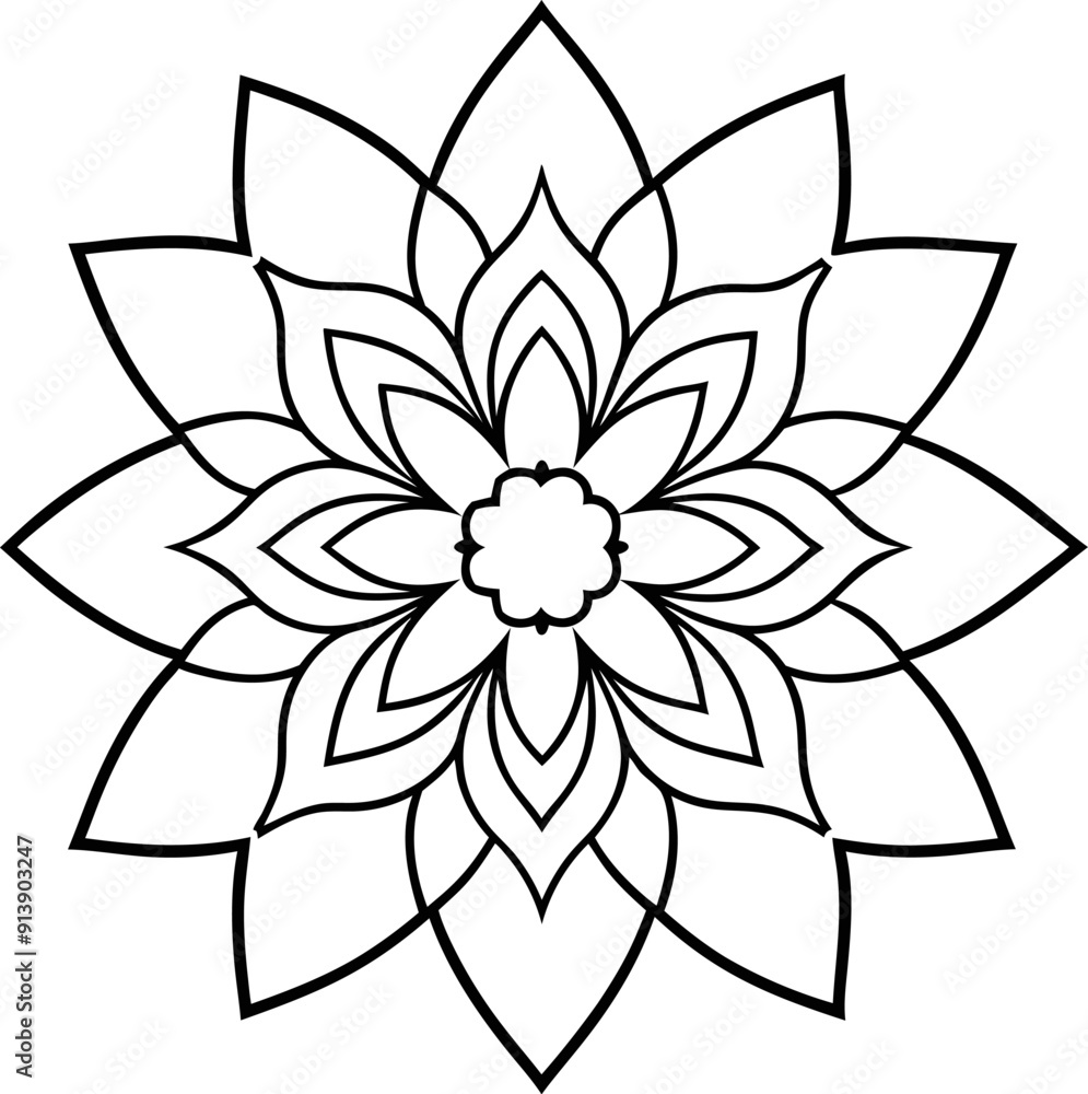 liner art mandala flower vector style