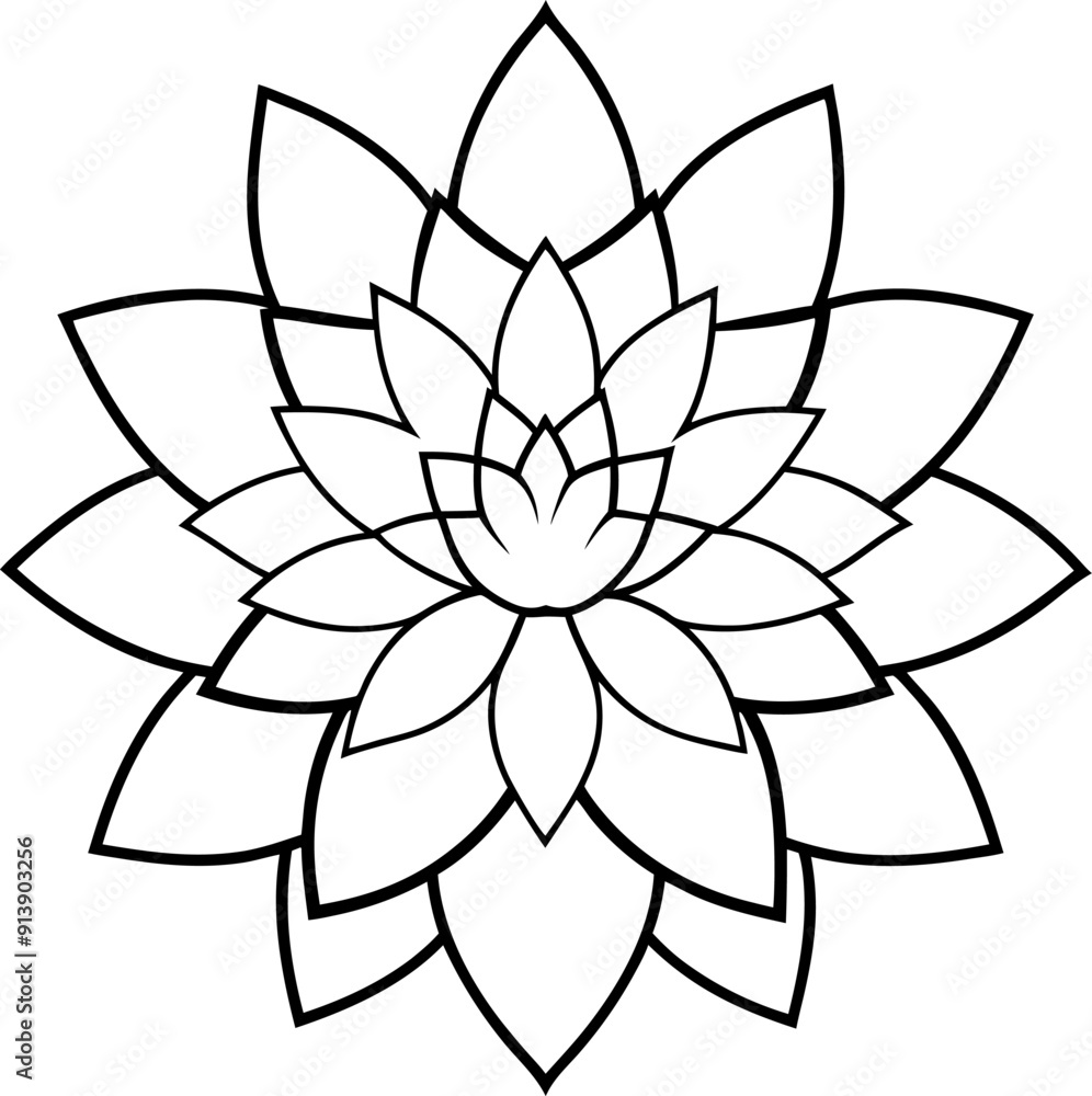 liner art mandala flower vector style liner art mandala flower vector style