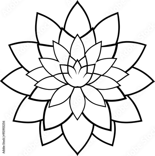 liner art mandala flower vector style