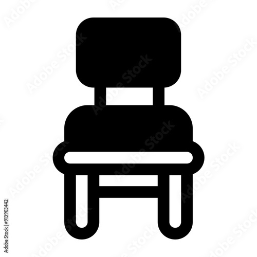 Chair Glyph Icon. Single icon, glyph vector icon