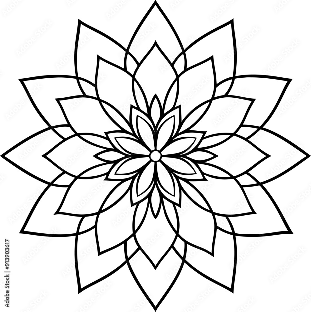 liner art mandala flower vector style liner art mandala flower vector style