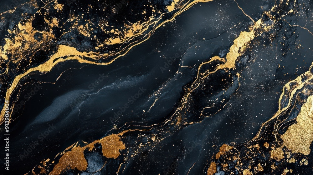 Abstract Black and Gold Swirling Pattern Abstract Black and Gold Swirling Pattern