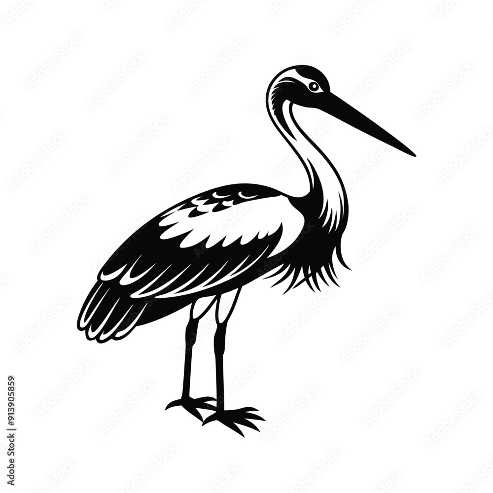 Stork Silhouette Vector Stork Silhouette Vector