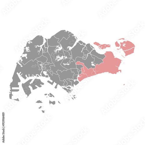South East Singapore Community Development Council map. Vector illustration.