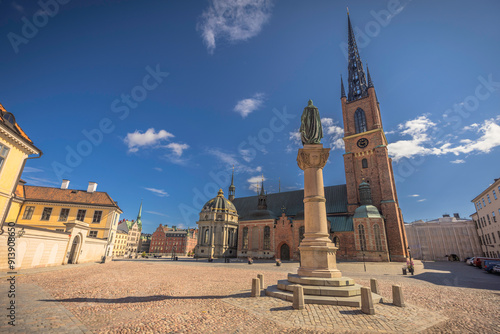 Photography Stockholm - August 8th 2024: The Church of Riddarholmen in the old town of Stock