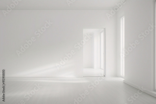 Stanza minima vuota con finestre e superficie luminosa naturale	
