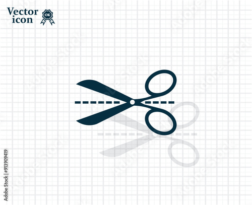 Dark colored vector icon with shadow on a light checkered background