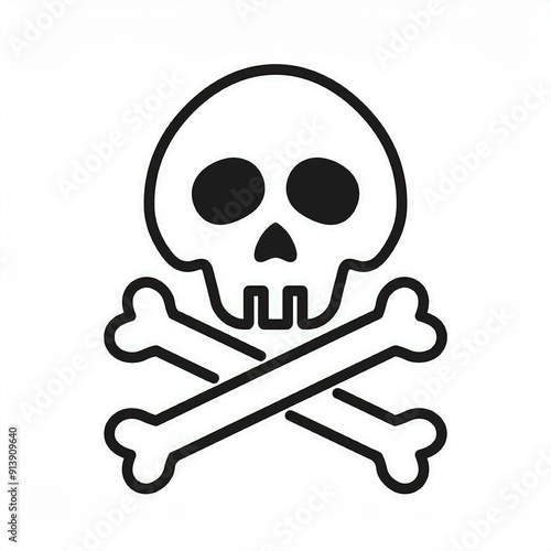 skull and crossbones icon danger poison