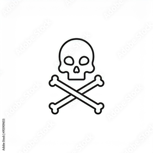 skull and crossbones icon danger poison