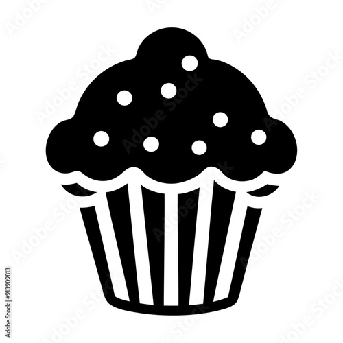 Fast food muffin cupcake icon and vector illustration